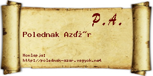 Polednak Azár névjegykártya